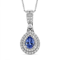 Pendant with Torn Chain 19DC (Size 20) in Rhodium Over Sterling Silver 1.83 ctw