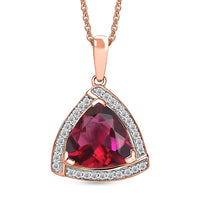 D'Joy Lab Grown Bixbite and Moissanite 4.00 ctw Pendant Necklace in 18K Vermeil Rose Gold Over Sterling Silver 20 Inches