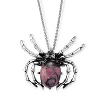 Rhodonite Pendant in Silvertone with Stainless Steel Necklace (20 Inches) 25.00 ctw