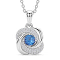 Odyssey Tanzanite Quartz and White Corundum 0.70 ctw Pendant Necklace in Rhodium Over Sterling Silver 18-20 Inches - Sticky add to cart bar