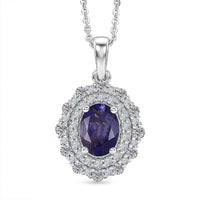 Pendant with Torn Chain 19DC (Size 20) in Rhodium Over Sterling Silver 2.20 ctw
