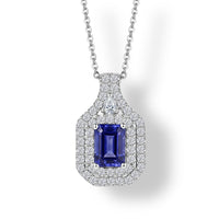 Black Friday Doorbuster TLV Certified & Appraised D'Joy Premium Tanzanite, Moissanite Pendant Necklace (20 Inches) in Rhodium Over Sterling Silver 1.70 ctw