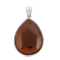 Smoky Quartz 50.00 ctw Pendant in Silvertone with Stainless Steel Necklace 20 Inches