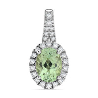 Certified & Appraised Rhapsody 950 Platinum AAAA Arquiana Mint Tourmaline, Diamond (E-F, VS) Pendant (4.00 g) 1.49 ctw
