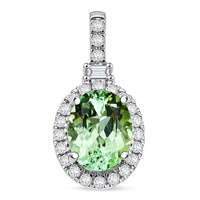Certified & Appraised Rhapsody AAAA Arquiana Mint Tourmaline and Diamond E-F VS 2.26 ctw Pendant Necklace in 950 Platinum 20 Inches (4.29 g)