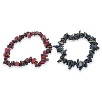 Set of 2 Ruby and Blue Sapphire Chips Bracelet (7.50In) 156.00 ctw
