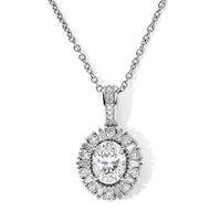 EverTrue Moissanite 3.00 ctw Pendant in Platinum Bond with Stainless Steel Necklace 20 Inches