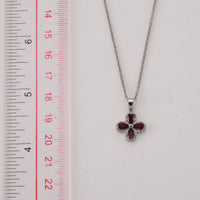 Mozambique Garnet and Simulated Diamond 1.50 ctw Pendant