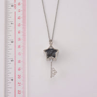 Pietersite and Simulated Diamond 36.00 ctw Pendant in Silvertone with Stainless Steel Necklace (20 inches)