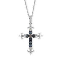 Malagasy Labradorite and Simulated Diamond 6.00 ctw Pendant in Silvertone with Stainless Steel Necklace (20 Inches)