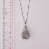Black Rutilated Quartz 75.00 ctw Pendant Necklace (20 Inches) in Stainless Steel