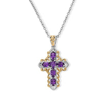 EverTrue African Amethyst 1.35 ctw Pendant in 18K YG Plated and Platinum Bond with Stainless Steel Necklace 20 Inches