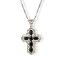 EverTrue Thai Black Spinel 1.90 ctw Pendant in 18K YG Plated and Platinum Bond with Stainless Steel Necklace 20 Inches