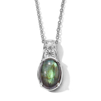 EverTrue Red Jasper Pendant Necklace (20 Inches) in Stainless Steel 6.30 ctw
