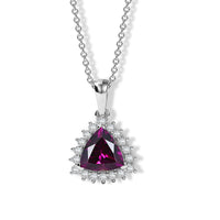 10K White Gold AAA Radiant Ember Garnet, Luxuriant Lab Grown Diamond (G-H, SI) Pendant Necklace (20 Inches) 2.75 ctw