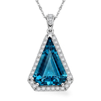 Pendant with Torn Chain 19DC (Size 18) in Rhodium Over Sterling Silver 9.96 ctw