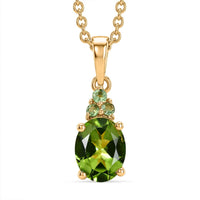 EverTrue Premium Hebei Peridot, Tsavorite Garnet Pendant in 18K YG Plated with ION Plated YG Stainless Steel Necklace (20 Inches) 2.30 ctw