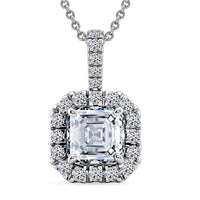 10K White Gold Luxuriant Lab Grown Diamond (E-F, VS) Pendant Necklace (20 Inches) 2.50 ctw