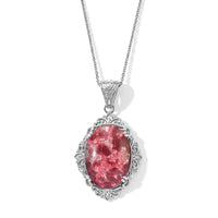 EverTrue Norwegian Thulite 52.75 ctw Pendant Necklace in Stainless Steel 20 Inches