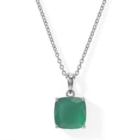 EverTrue Green Onyx 5.30 ctw Pendant Necklace in Stainless Steel 20 Inches