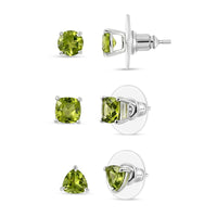 D'Joy Premium Hebei Peridot Set of 3 Earrings in Sterling Silver 5.60 ctw