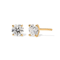 Mega Clearance Moissanite (Rnd 6mm) Set of 3 Earrings in 18K YG Plated Sterling Silver 3.00 ctw