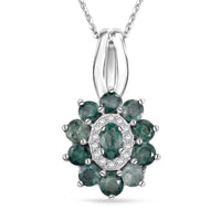 D'Joy Narsipatnam Alexandrite, Moissanite Pendant Necklace (20 Inches) in Rhodium Over Sterling Silver 1.65 ctw