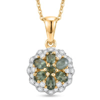 D'Joy Narsipatnam Alexandrite, Moissanite Pendant Necklace (20 Inches) in 18K Vermeil YG Over Sterling Silver 0.75 ctw