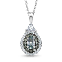 D'Joy Narsipatnam Alexandrite and White Zircon 1.50 ctw Pendant Necklace in Rhodium Over Sterling Silver 20 Inches