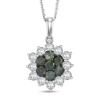 D'Joy Tanzanite and White Zircon Flower Pendant Necklace (20 Inches) in 18K Vermeil YG Over Sterling Silver 0.70 ctw