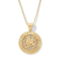 EverTrue Bronzella Collection Pendant in 18K YG Plated Bronze with ION Plated YG Stainless Steel Necklace (20
