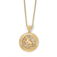 EverTrue Bronzella Pendant in 18K YG Plated Bronze with ION Plated YG Stainless Steel Necklace (20 Inches)