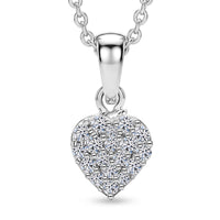 Luxuriant Lab Grown Diamond (G-H, SI) Pendant Necklace (20 Inches) in Rhodium Over Sterling Silver 0.15 ctw