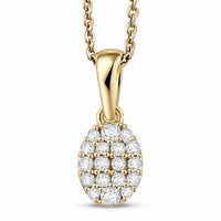 Luxuriant Lab Grown Diamond (G-H, SI) Pendant Necklace (20 Inches) in 18K Vermeil Yellow Gold Over Sterling Silver 0.15 ctw