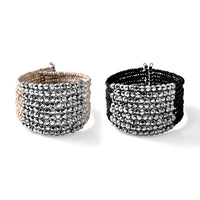 Set of 2 Seed Beads Cuff Bracelet (Adjustable)