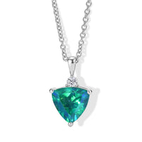 EverTrue Peacock Quartz (Triplet) and Moissanite 3.90 ctw Pendant in Platinum Bond with Stainless Steel Necklace 20 Inches