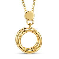 24K Yellow Gold Dual Ring Pendant Necklace (18 Inches) (3.38 g)