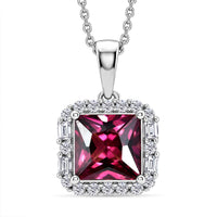 D'Joy Premium Usambara Color Change Garnet, Moissanite Pendant Necklace (18 Inches) in Rhodium Over Sterling Silver 2.30 ctw