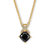 EverTrue Thai Black Spinel Pendant in 18K YG Plated with ION Plated YG Stainless Steel Necklace (20 Inches) 3.40 ctw