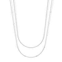 Set of 2 Necklace in Rhodium Over and Sterling Silver 2.60 Grams 18 Inches