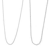 Italian Rhodium Over Sterling Silver Set of 2 Necklace (18 Inches) (2.10 g)