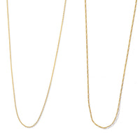 Italian 14K YG Over Sterling Silver Set of 2 Necklace (18 Inches) (2.35 g)
