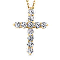 Luxuriant Lab Grown Diamond (G-H, SI) Pendant Necklace (20 Inches) in 18K Vermeil YG Over Sterling Silver 2.00 ctw