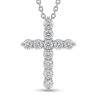 Luxuriant Lab Grown Diamond (G-H, SI) Pendant Necklace (20 Inches) in 18K Vermeil YG Over Sterling Silver 2.00 ctw