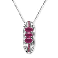 D''Joy Niassa Ruby (FF), Red Sapphire Pendant Necklace (20 Inches) in Rhodium Over Sterling Silver 2.25 ctw