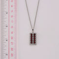 Mozambique Garnet and Simulated Diamond 1.30 ctw Pendant in Silvertone with Stainless Steel Necklace (20 Inches) - Sticky add to cart bar