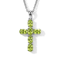EverTrue Hebei Peridot 3.00 ctw Circle Pendant Necklace in Stainless Steel 20 Inches