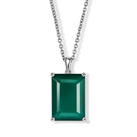 EverTrue Verde Onyx Pendant in Platinum Bond with Stainless Steel Necklace (20 Inches) 13.00 ctw