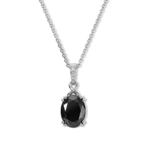 D''Joy Silver Sapphire and White Zircon 3.70 ctw Pendant Necklace in Rhodium Over Sterling Silver 20 Inches