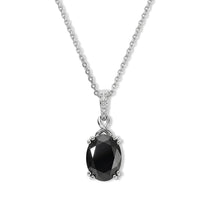 D''Joy Silver Sapphire and White Zircon 3.70 ctw Pendant Necklace in Rhodium Over Sterling Silver 20 Inches